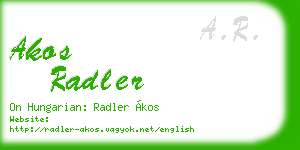 akos radler business card