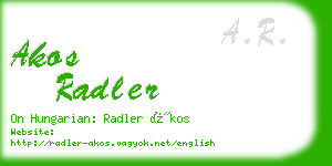 akos radler business card